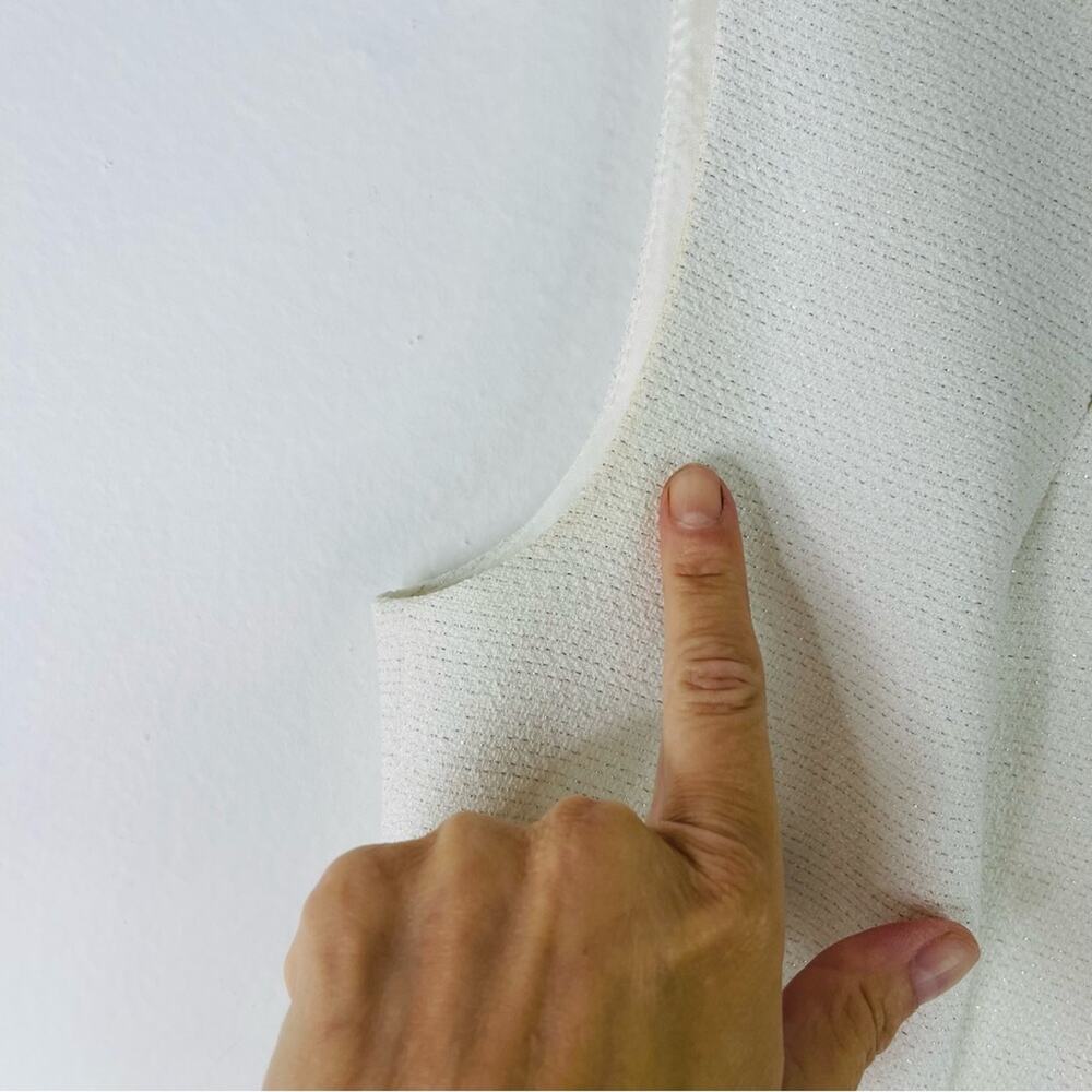 Tahari white pearl fringe cut out wedding evening office midi dress 6P - Picture 6 of 10